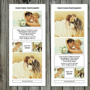 Publicitaire Modèle de carte de photographe de mariage sur prés