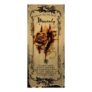 Publicitaire Rose d'or de noir - carte de sympathie/Rackcard