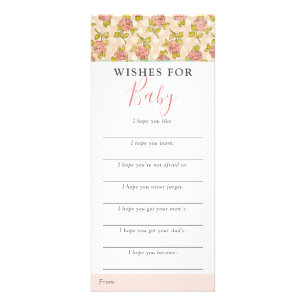 Publicitaire Shabby Chic Rose Wings Pour Baby shower Carte De J