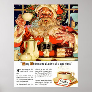 PUBLICITÉ "CAFÉ W PÈRE NOËL" POSTER PERSONNALISÉ