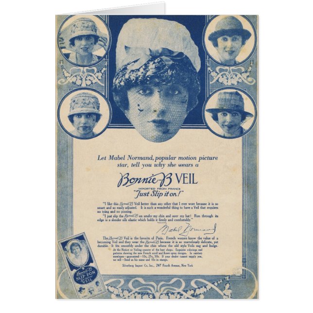 Publicité de voile de Mabel Normand 1918 (Devant)