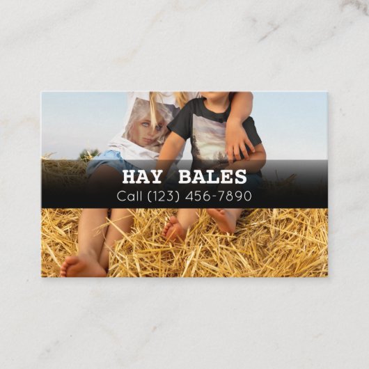 Publicité Hay Bales À Vendre Entreprise Carte de v (Devant)