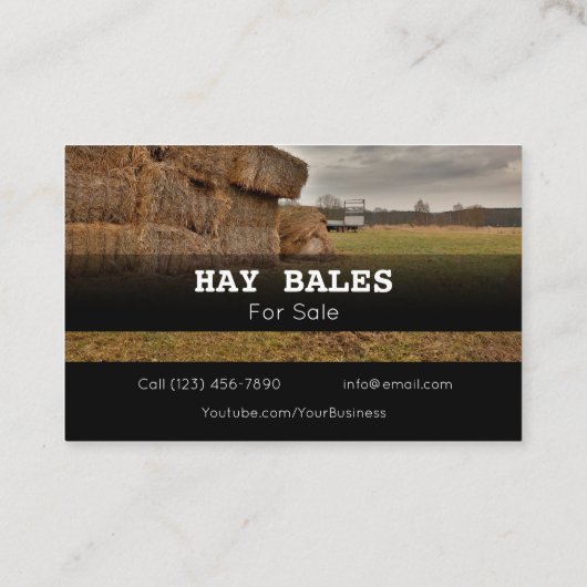 Publicité Hay Bales À Vendre Entreprise Carte de v (Dos)
