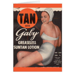 Publicité pour la lotion solaire Gaby 1950