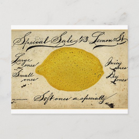 Publicité vintage de carte postale manuscrite au c (Devant)