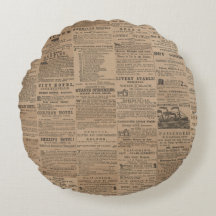 Publicités d'antan, NY 1856 Coussin Rond