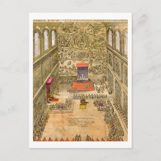 Publiek Chapel in het Vaticaan (kleurengraving) Briefkaart (Voorkant)