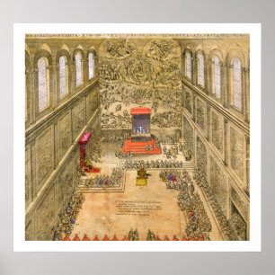 Publiek Chapel in het Vaticaan (kleurengraving) Poster