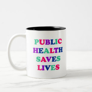 Publiek Health Saves Lives Tweekleurige Koffiemok