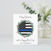 Publiek kerstfeest met blauwe lijn (Staand voorkant)