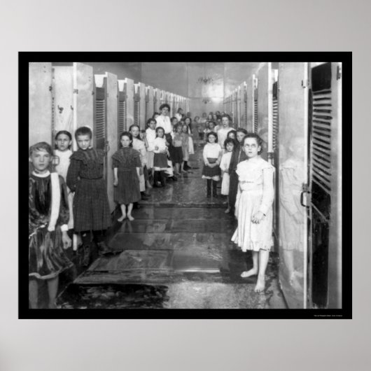 Publieke Bathhouse in NYC 1910 Poster (Voorkant)