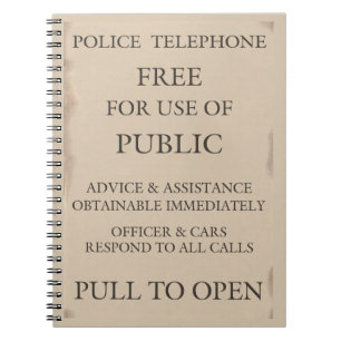 Publieke politie-telefooncel notitieboek
