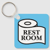 Publieke RestRoom wc papier rol symbool vierkant Sleutelhanger (Voorkant)