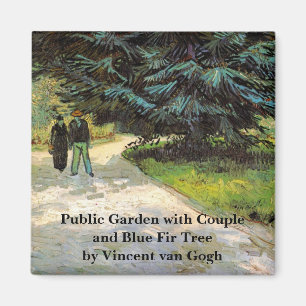 Publieke tuin met paar door Vincent van Gogh Magneet