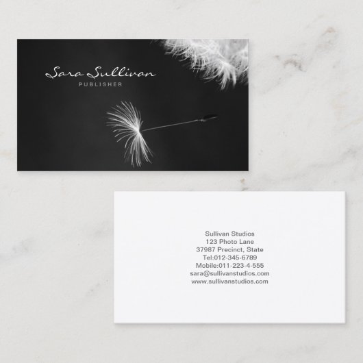 Publisher Visitekaartje paardenbloem close-up (Voorkant / Achterkant)