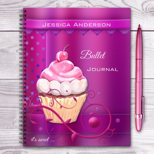 Puce cupcake violet Journal ou Carnet de recette