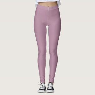 Puce effen blanco kleur leggings