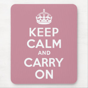 Puce Keep Calm en Carry on Muismat