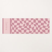 Puce Pink Checkered Yogamat (Voorkant (horizontaal))