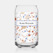 Puces de marbre Motif Terrazzo Rétro Peut Verre (Recto)