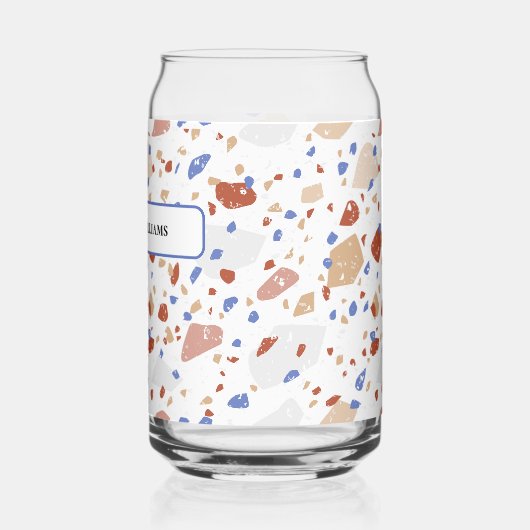 Puces de marbre Motif Terrazzo Rétro Peut Verre (Gauche)