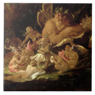Puck and Fairies, uit 'A Midzomer Night's Dream' Tegeltje