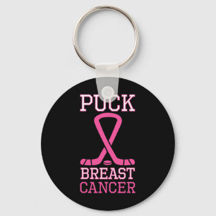 Puck Borstkanker Roze Lint IJshockey Kanker D Sleutelhanger