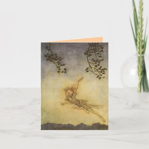 Puck, een fee notitiekaart Arthur Rackham