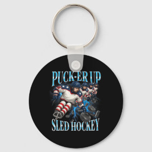 Puck-er Up Sledhockey Vrouwen- En Meisjesteam Spor Sleutelhanger
