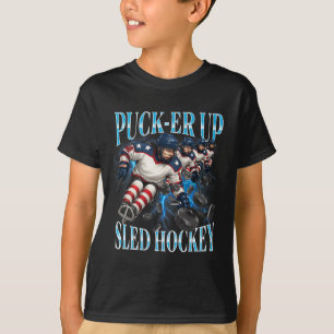 Puck-er Up Sledhockey Vrouwen- En Meisjesteam Spor T-shirt