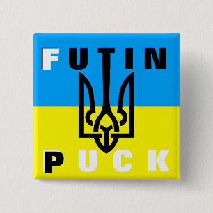 Puck Futin - Freedom Ukraine Vrede Oekraïense vlag Vierkante Button 5,1 Cm