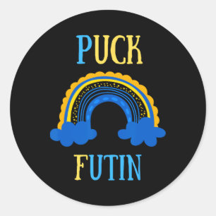 Puck Futin Meme Grappig Ontwerp Oekraine Rusland  Ronde Sticker