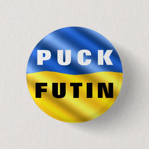 Puck Futin Oekraïense vlag Steun Oekraïense Button