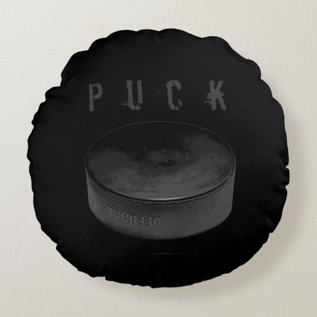 PUCK (Hockey) Rond Kussen (Voorkant)