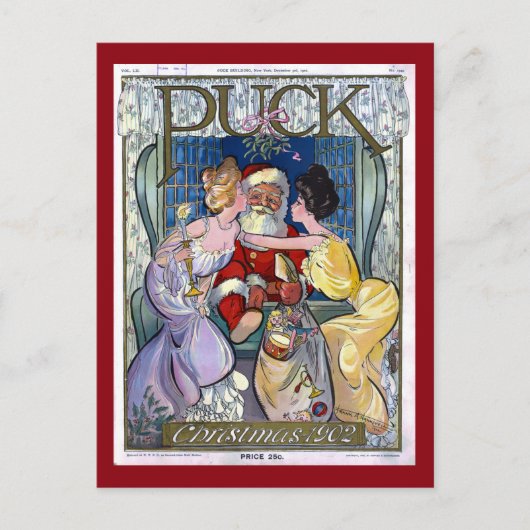 Puck Magazine Hoesje Kerst 1902 Feestdagenkaart (Voorkant)