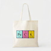 Puck periodieke lijstnaam canvas tas (Voorkant)