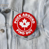 Puck rond en ontdek Canadian Maple Leaf Ronde Button 4,0 Cm (In situ)