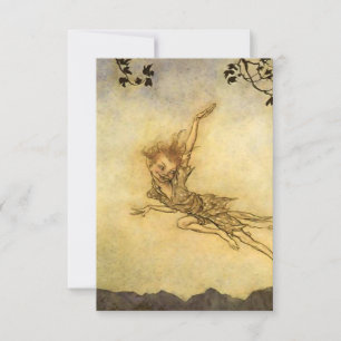 “Puck vloog door de lucht” door Arthur Rackham Bedankkaart