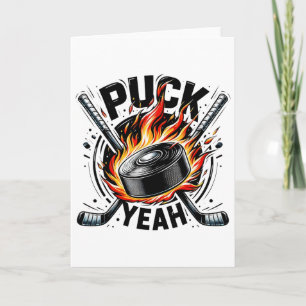 Puck Yeah Grappige Hockey Vader Moeder IJshockey S Kaart
