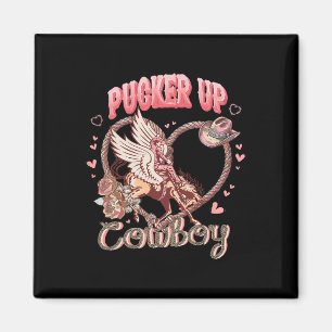 Pucker Up Cowboy Cupid Valentijnsdag Western Cowgi Magneet