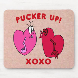 Pucker Up Valentijn Harten Muismat