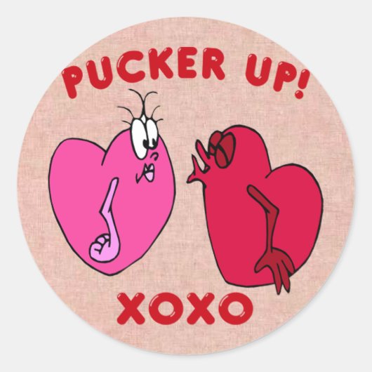 Pucker Up Valentijn Harten Stickers (Voorkant)
