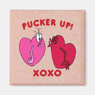 Pucker Up Valentijn Hearts Magnet Magneet