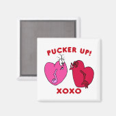 Pucker up Valentijn Hearts Magnet Magneet (Voorkant / Achterkant)