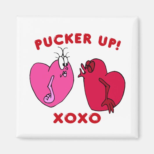 Pucker up Valentijn Hearts Magnet Magneet (Voorkant)