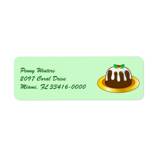 Pudding de Figgy pour Noël Étiquettes D’adresse Retour