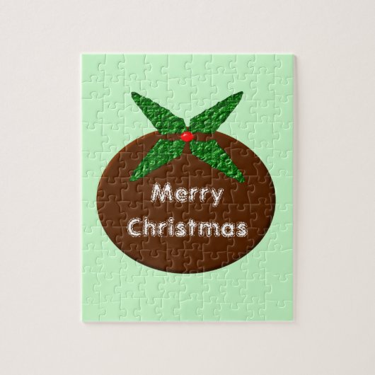 Pudding de Noël Puzzle personnalisable (Vertical)