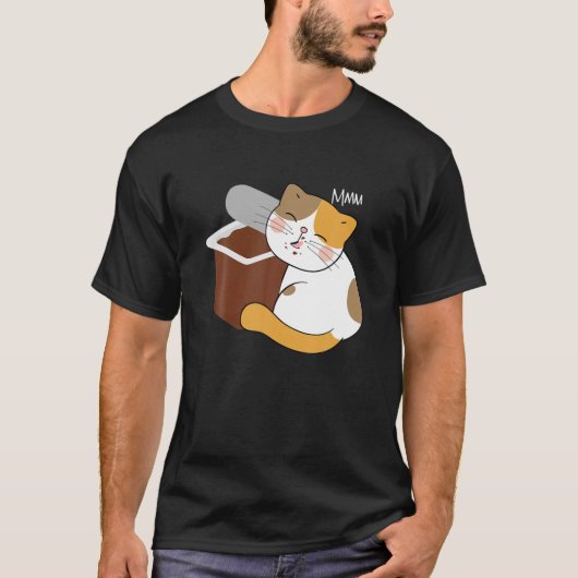 Pudding Lover Kawaii Cat Chocolate Pudding Lovers T-shirt (Voorkant)