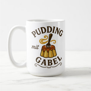 Pudding Met Vork Grappig Ontwerp Koffiemok
