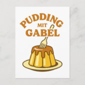 Pudding Mit Gabel Funny Design Briefkaart (Voorkant)